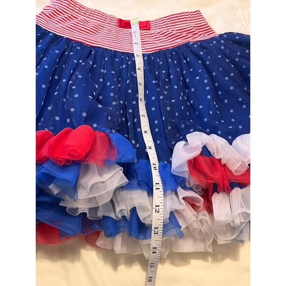Fiona Michelle Girls 5/6 Patriotic Tutu Skirt Stars Red White Blue 4th of July - Picture 7 of 9